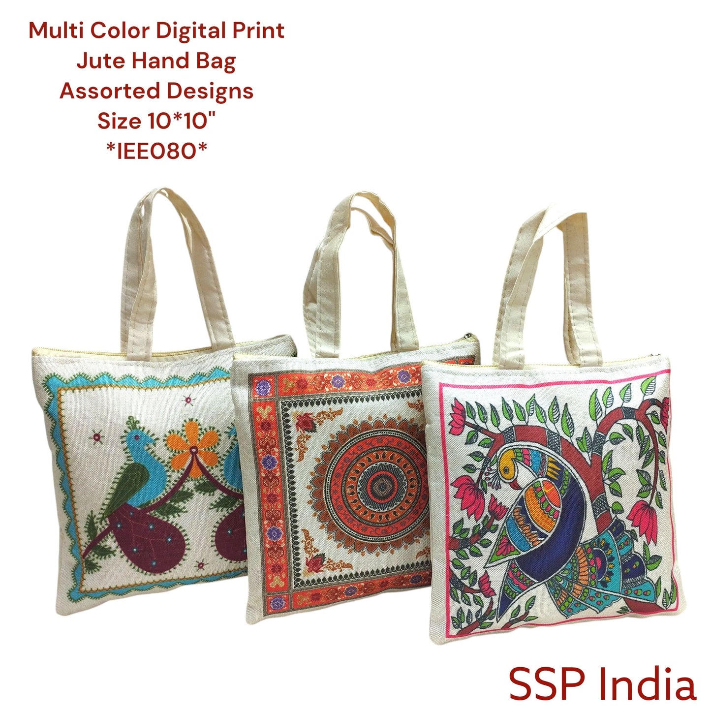 SHREE SHYAM PRODUCTS JUTE DIGITAL PRINTED HAND BAGS PATTA HANDLE