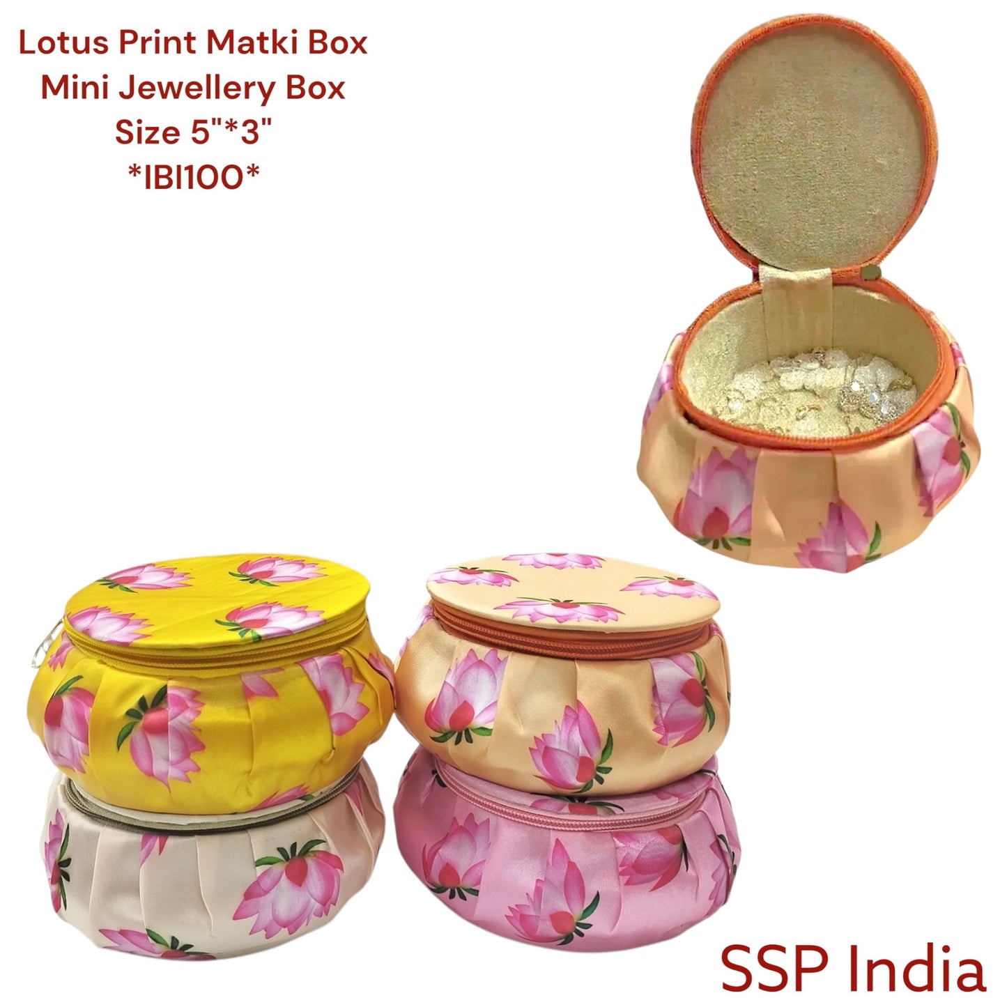 SHREE SHYAM PRODUCTS5 INCH PICHWAI LOTUS MATKI BANGLE BOX JEWELLERY BOX Active