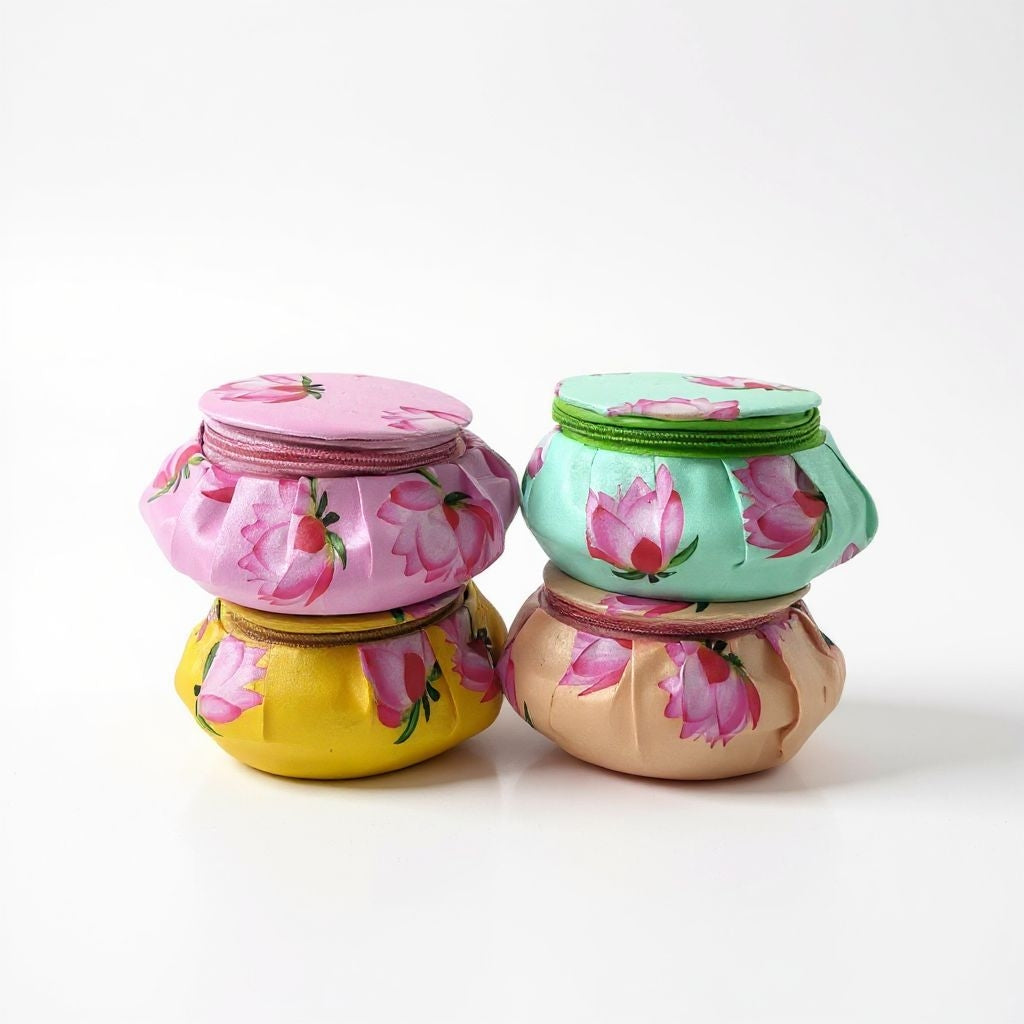 SHREE SHYAM PRODUCTS 3.5 INCH PICHWAI LOTUS MATKI BANGLE BOX JEWELLERY BOX