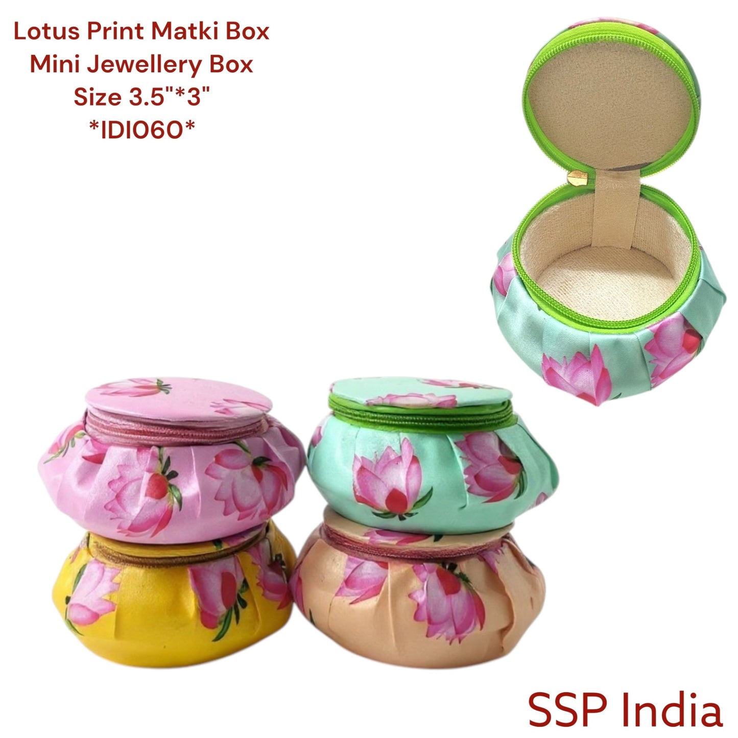 SHREE SHYAM PRODUCTS 3.5 INCH PICHWAI LOTUS MATKI BANGLE BOX JEWELLERY BOX