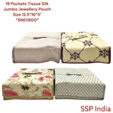 SHREE SHYAM PRODUCTS MULTI SECTION TISSUE SILK JUMBO JEWELLERY POUCH