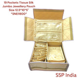 SHREE SHYAM PRODUCTS MULTI SECTION TISSUE SILK JUMBO JEWELLERY POUCH