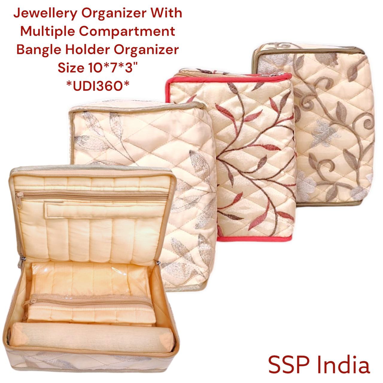 SHREE SHYAM PRODUCTS TISSUE SILK JEWELLERY POUCH WITH BANGLE ROD