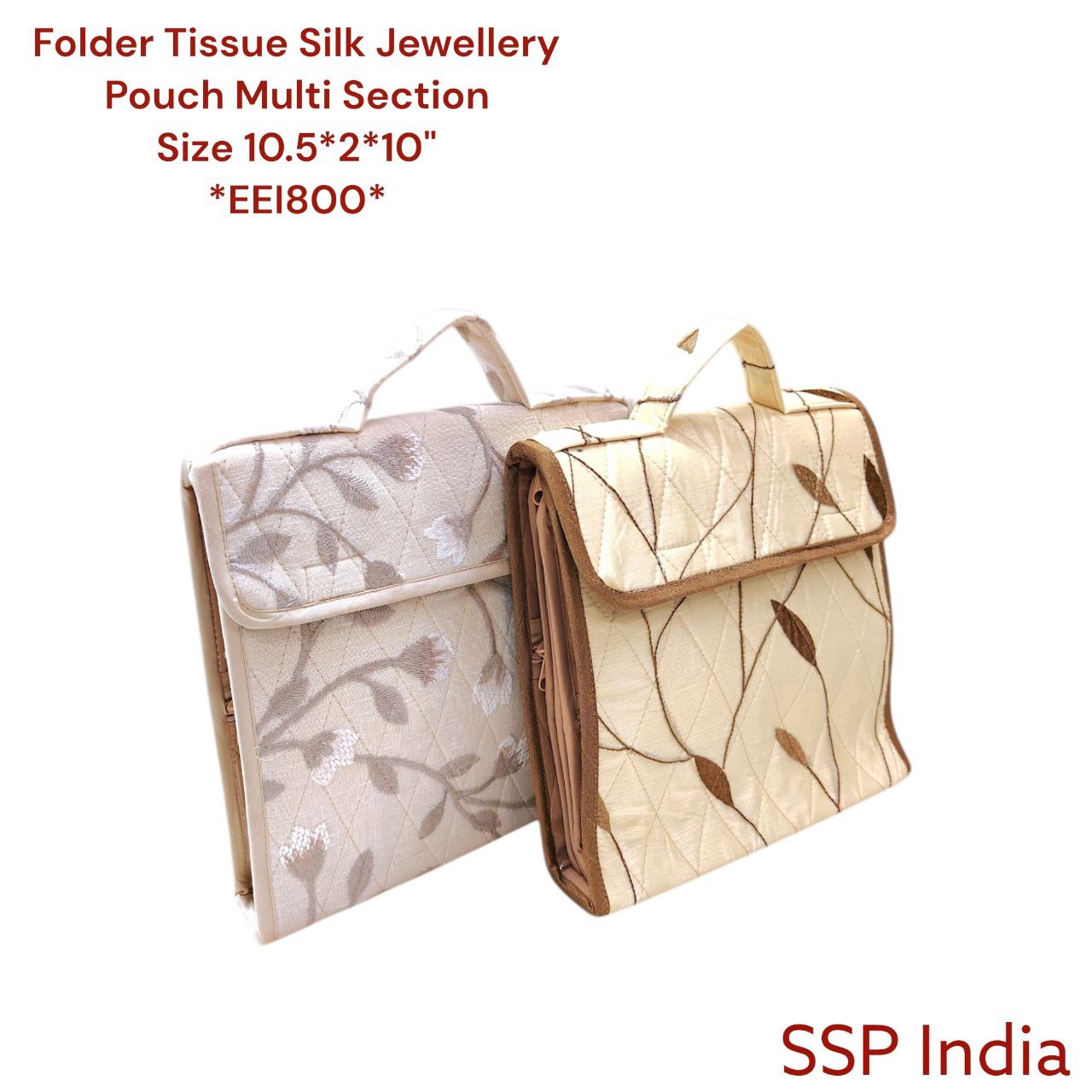 SHREE SHYAM PRODCUTS FOLDER MULTI SECTION TISSUE SILK JEWELLERY POUCH