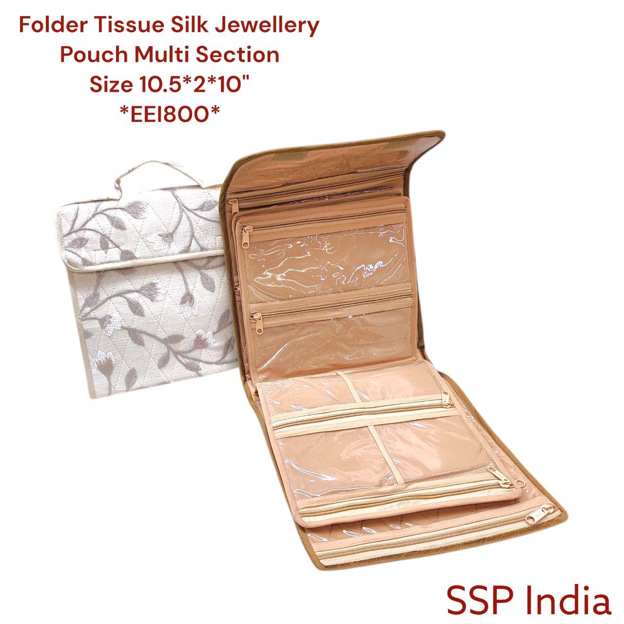 SHREE SHYAM PRODCUTS FOLDER MULTI SECTION TISSUE SILK JEWELLERY POUCH