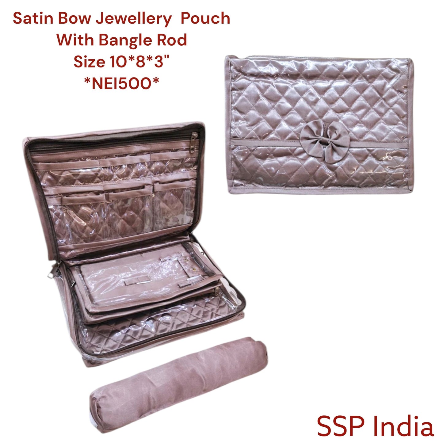 SHREE SHYAM PRODUCTS BOW PATTERN SATIN LOCKER POUCH