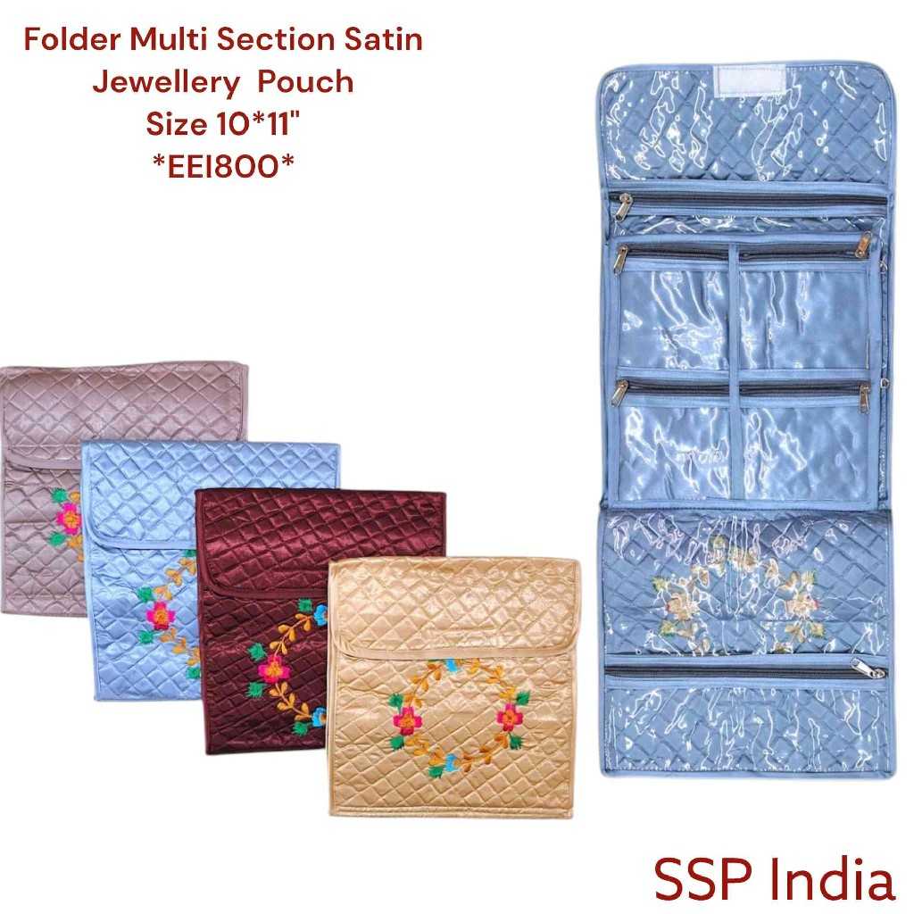 SHREE SHYAM PRODUCTS FOLDER MULTI SECTION SATIN JEWELLERY POUCH