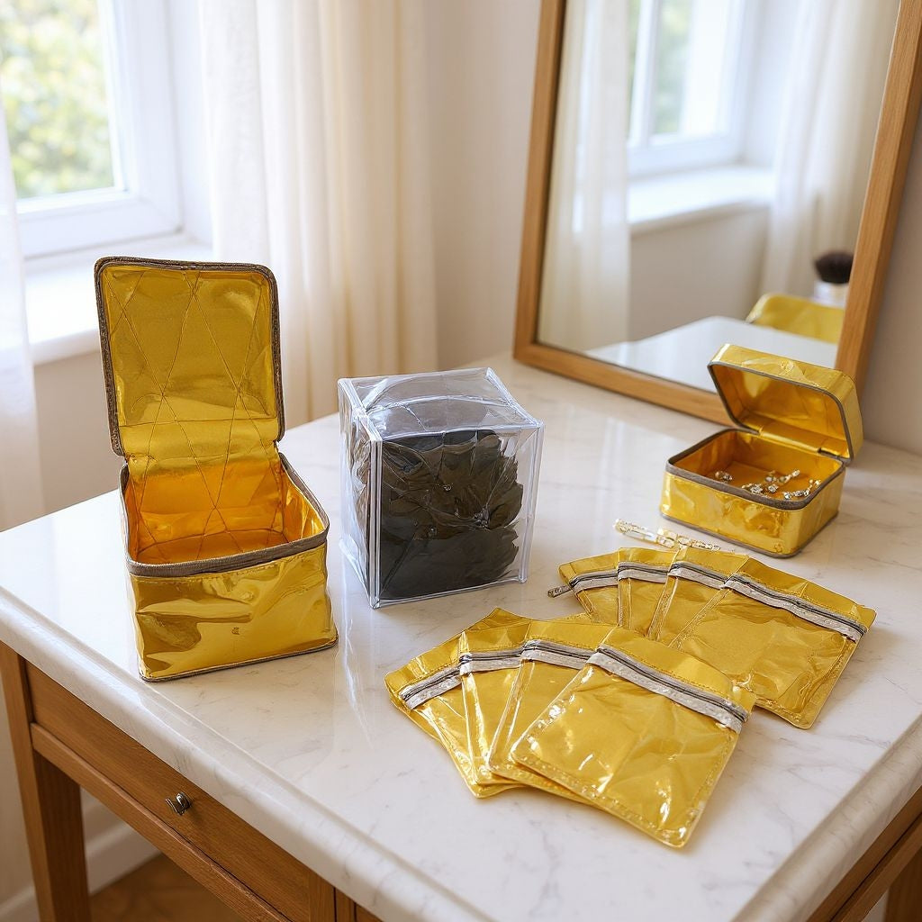 SHREE SHYAM PRODUCTS 10 POCKET SATIN JEWELLERY POUCH LOCKER POUCH