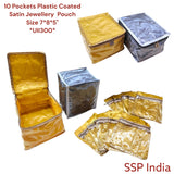 SHREE SHYAM PRODUCTS 10 POCKET SATIN JEWELLERY POUCH LOCKER POUCH