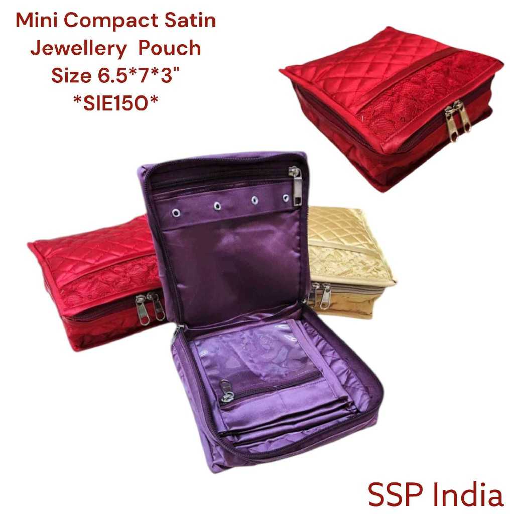 SHREE SHYAM PEODUCTS MINI COMPACT SATIN JEWELLERY POUCH