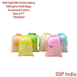 SHREE SHYAM PRODUCTS 5*7 INCH PASTEL SILK EMBROIDERY POTLI