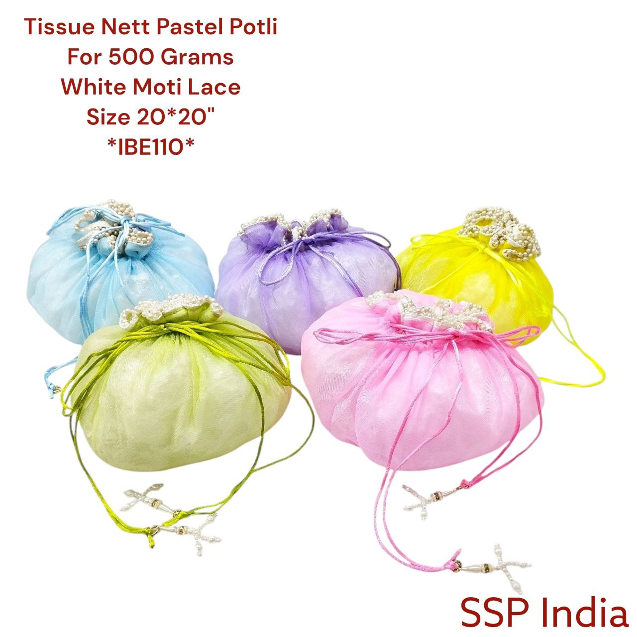 SHREE SHYAM PRODUCTS 20*20 INCH ROUND TISSUE JHOLA POTLI