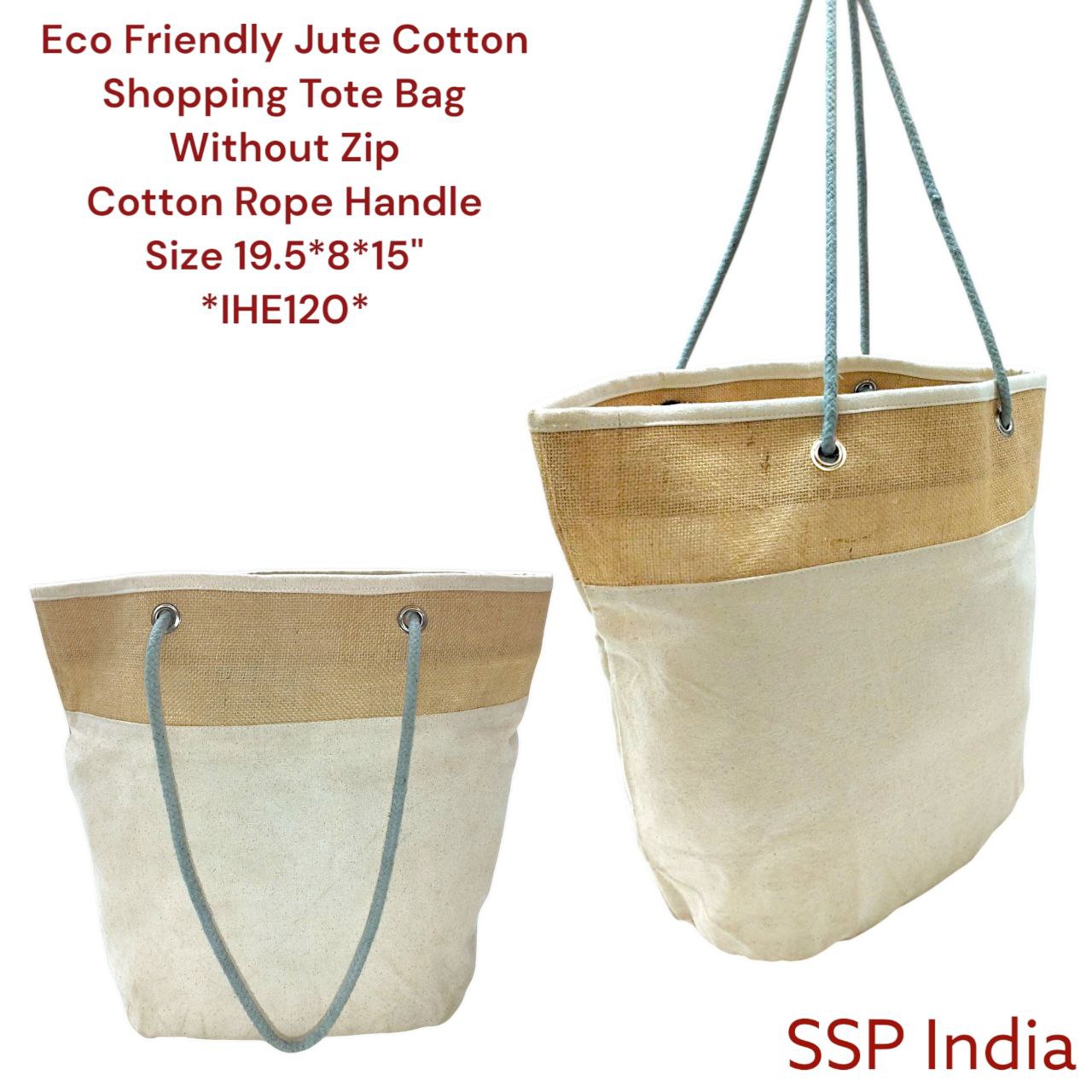 SHREE SHYAM PRODUCTS BIG SIZE PLAIN JUTE CANVAS BAG