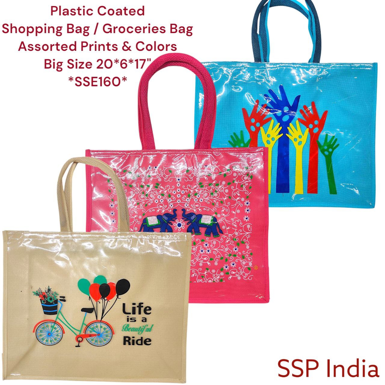SHREE SHYAM PRODUCTSPLASTIC COATED PRINTED BIG SIZE SHOPPING BAGS