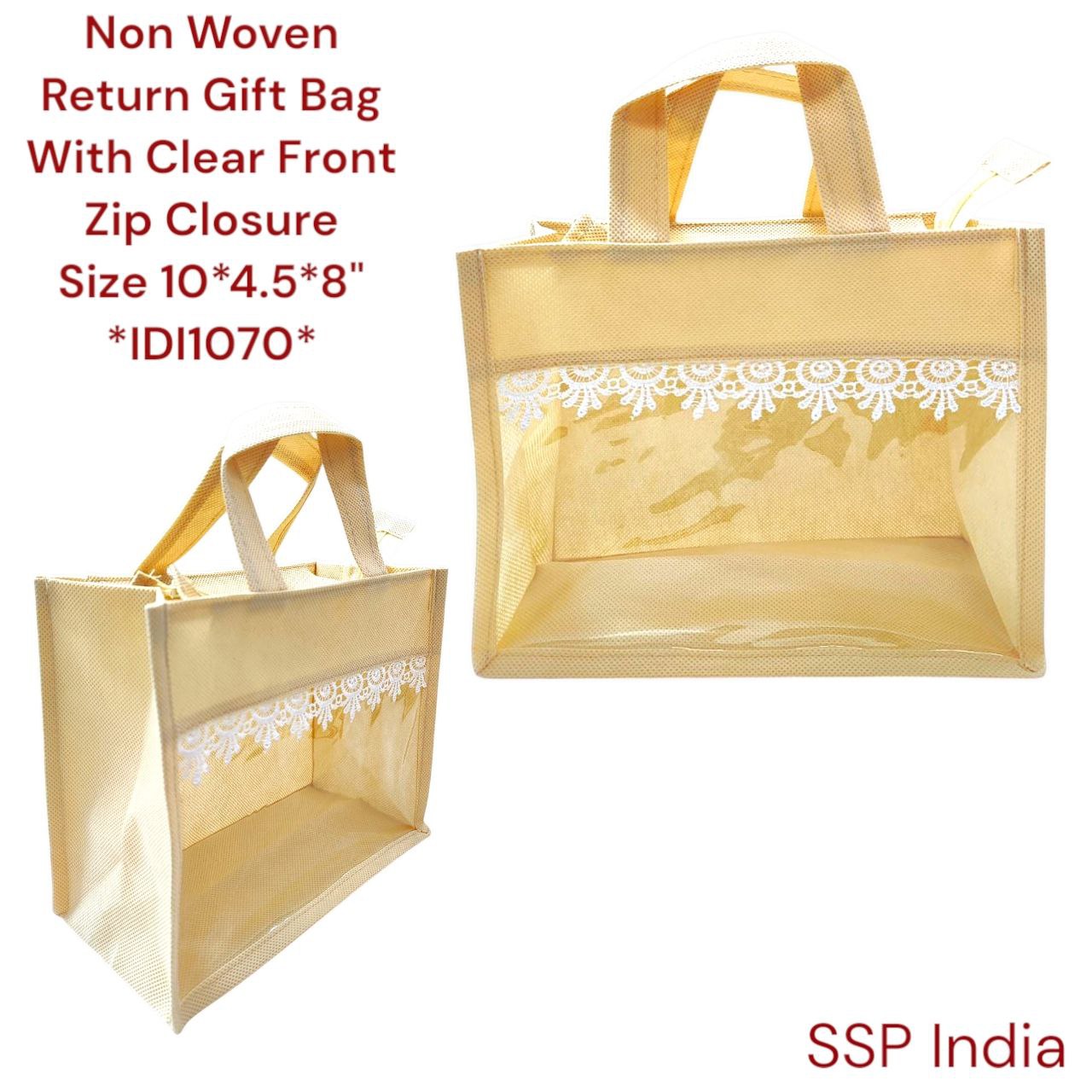 SHREE SHYAM PRODUCTS 8*10 INCH NON WOVEN WINDOW TRANSPARENT GIFT BAGS
