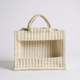 SHREE SHYAM PRODUCTS 8*10 INCH JUTE WINDOW TRANSPARENT STRIPE DESIGN GIFT BAGS