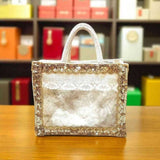 SHREE SHYAM PRODUCTS JUTE WINDOW TRANSPARENT GOLDEN LACE GIFT BAGS