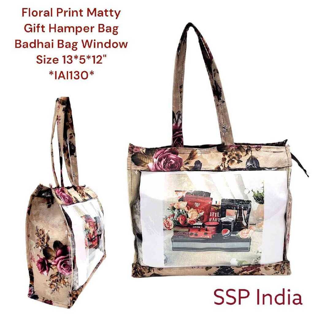 SHREE SHYAM PRODUCTS FLORAL PRINT TRANSPARENT MATTY GIFT BAGS