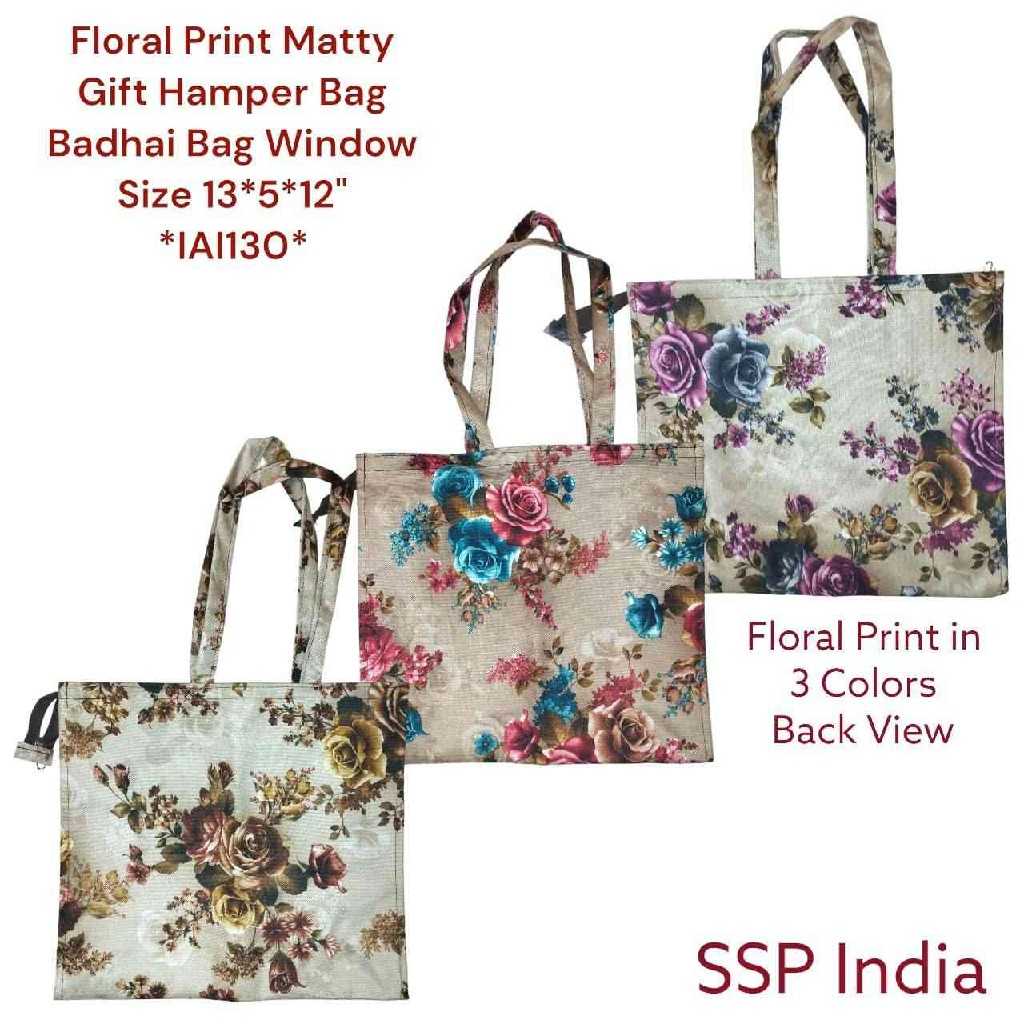 SHREE SHYAM PRODUCTS FLORAL PRINT TRANSPARENT MATTY GIFT BAGS