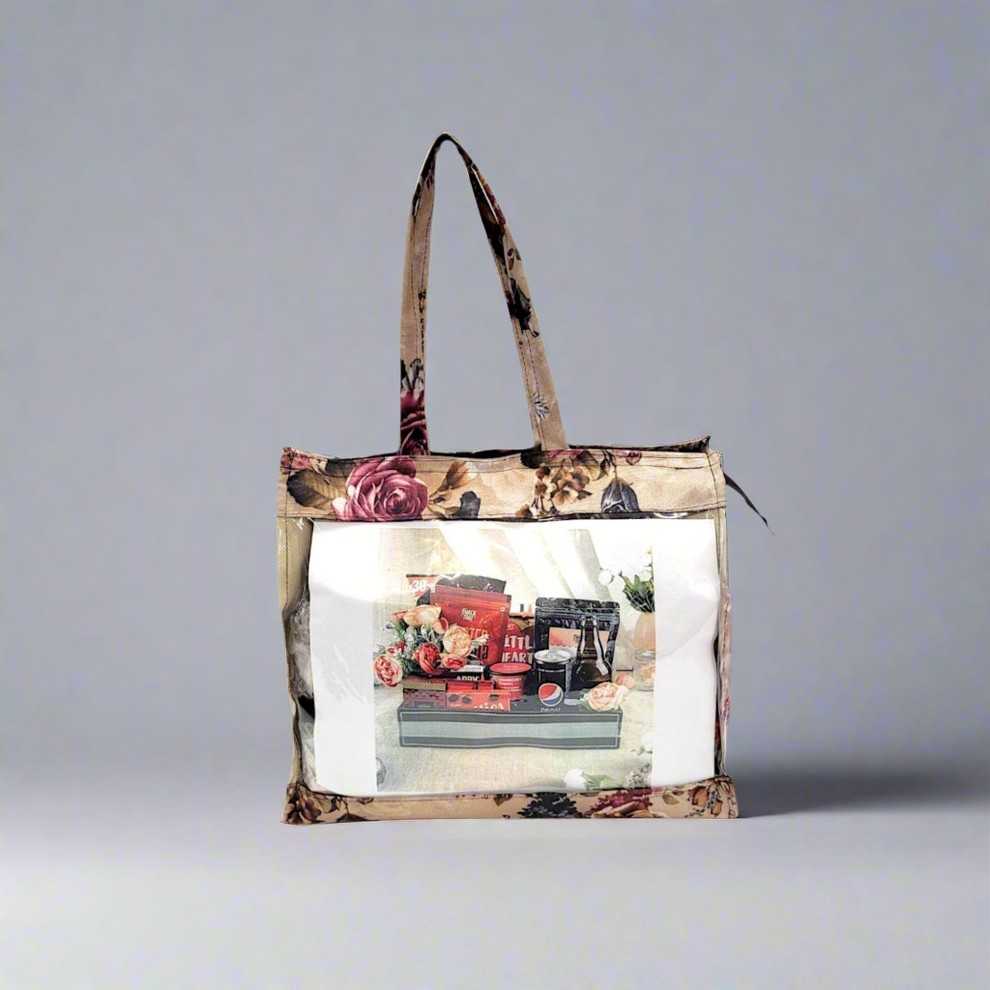 SHREE SHYAM PRODUCTS FLORAL PRINT TRANSPARENT MATTY GIFT BAGS