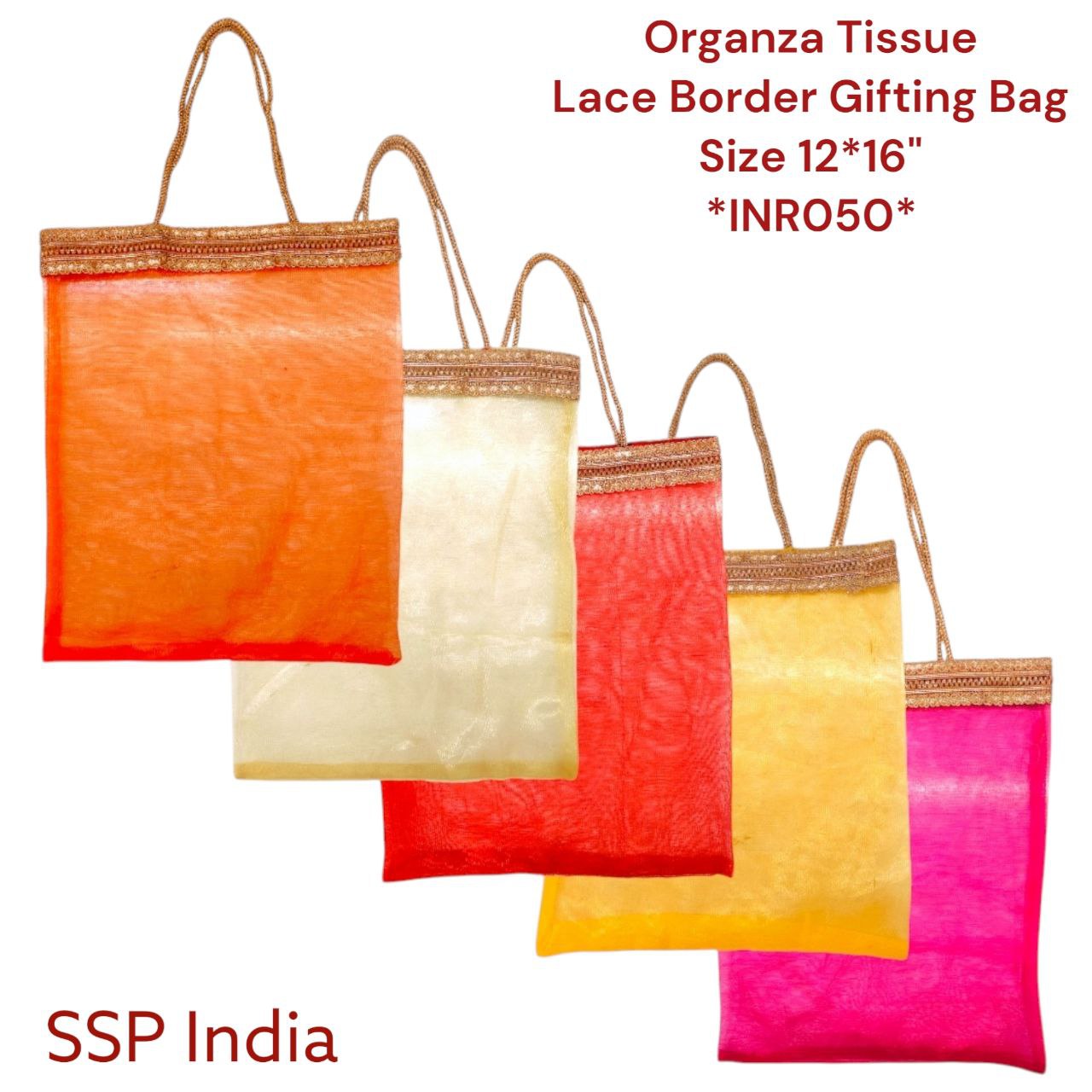 SHREE SHYAM PRODUCTS BIG TISSUE LACE GIFT BAGS