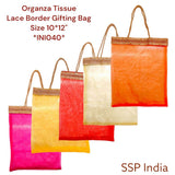 SHREE SHYAM PRODUCTS SMALL TISSUE LACE GIFT BAGS