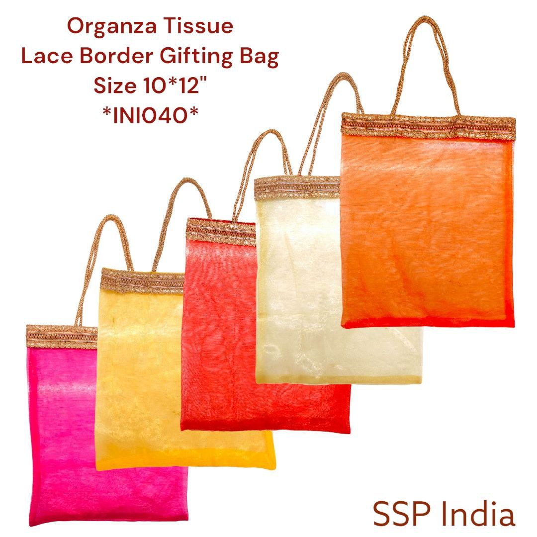 SHREE SHYAM PRODUCTS SMALL TISSUE LACE GIFT BAGS