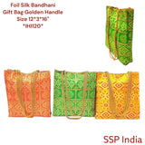 SHREE SHYAM PRODUCTS FOIL BANDHINI DESIGN SILK GIFT BAGS