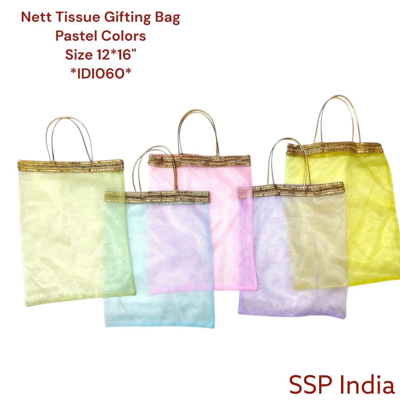 SHREE SHYAM PRODUCTS BIG PASTEL TISSUE GIFT BAGS
