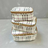 SHREE SHYAM PRODUCTS 3 PCS SET CHECKS PRINT TRAVEL POUCH