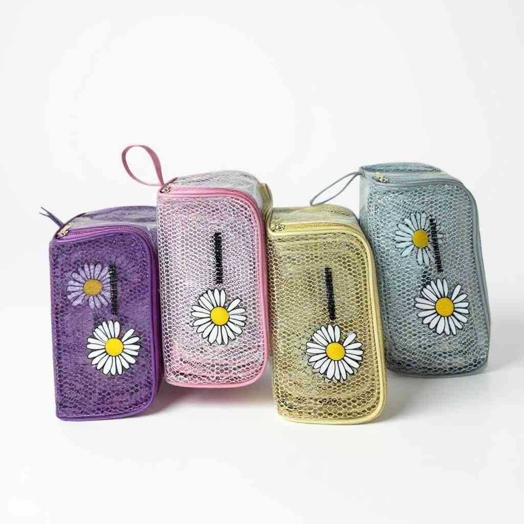 SHREE SHYAM PRODUCTS 4 PIECES SET NETT PRINT TRAVEL POUCH