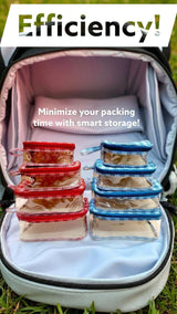 SHREE SHYAM PRODUCTS 4 PIECES SET CHECKS PRINT TRAVEL POUCH