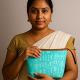 SHREE SHYAM PRODUCTS WARLI PRINT SILK HAND POUCHES