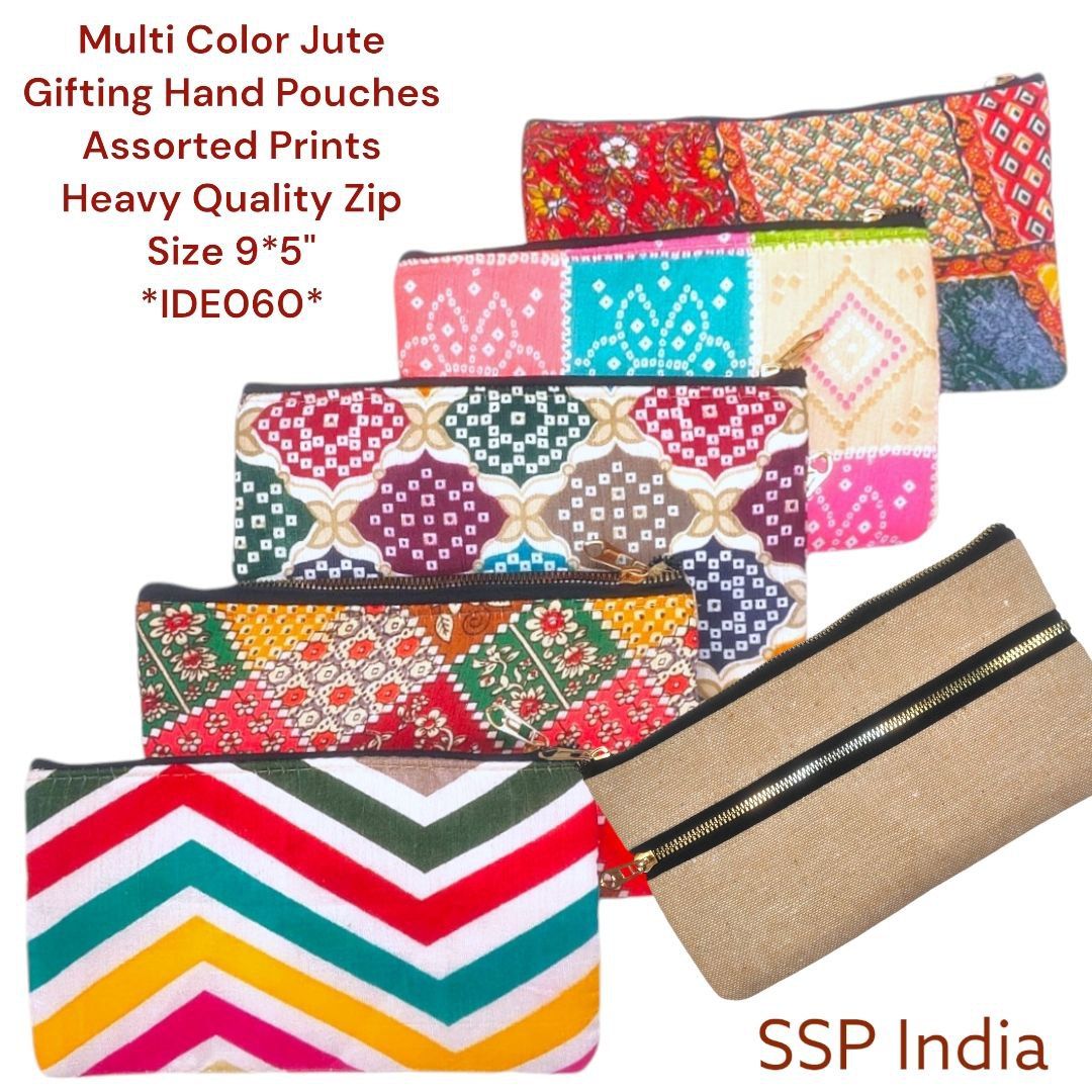 SHREE SHYAM PRODUCTS MULTI PRINT JUTE HAND POUCHES
