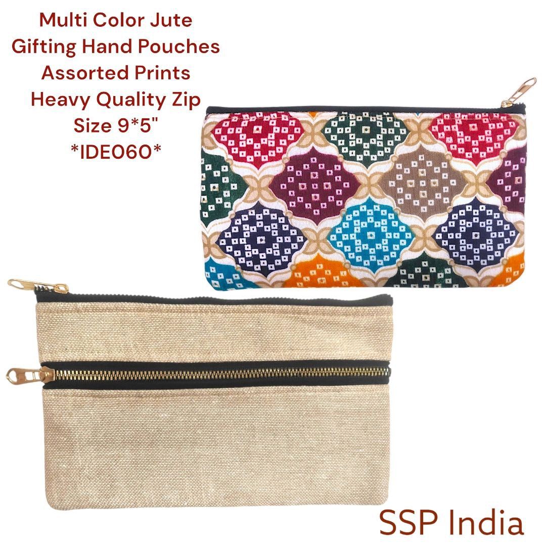 SHREE SHYAM PRODUCTS MULTI PRINT JUTE HAND POUCHES