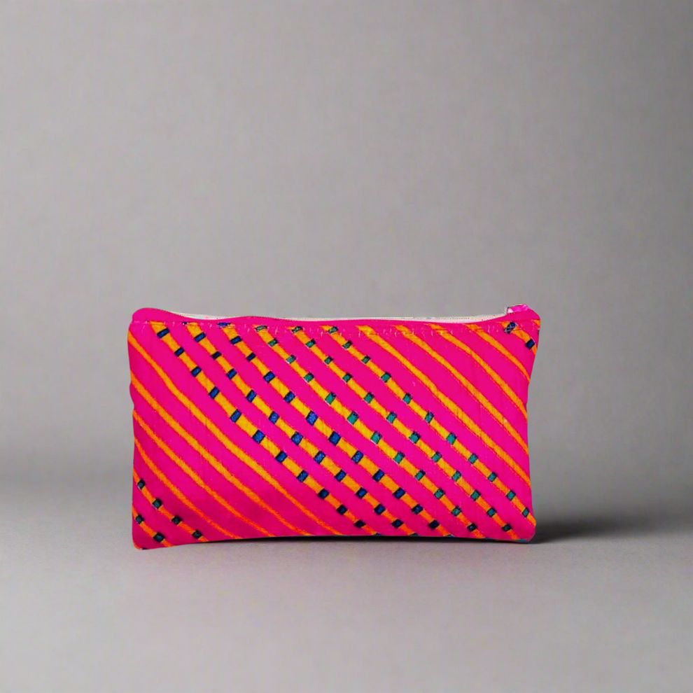 SHREE SHYAM PRODUCTS SILK LEHARIYA PRINT HAND POUCHES