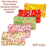 SHREE SHYAM PRODUCTS SILK FLOWER EMBROIDERY HAND POUCHES
