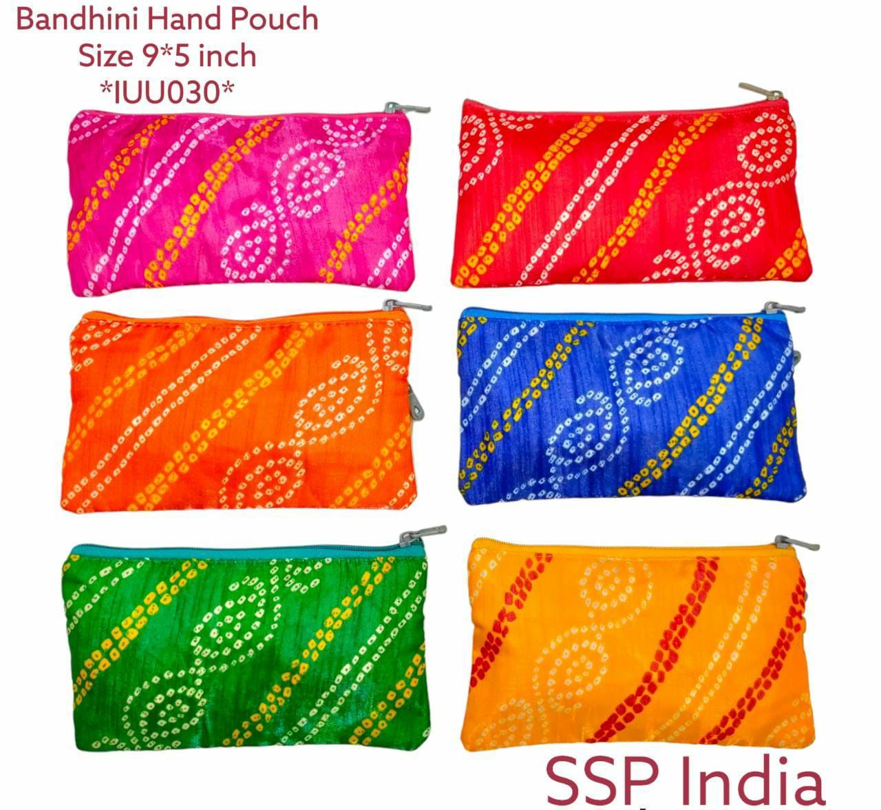 SHREE SHYAM PRODUCTS SILK BANDHINI PRINT HAND POUCHES