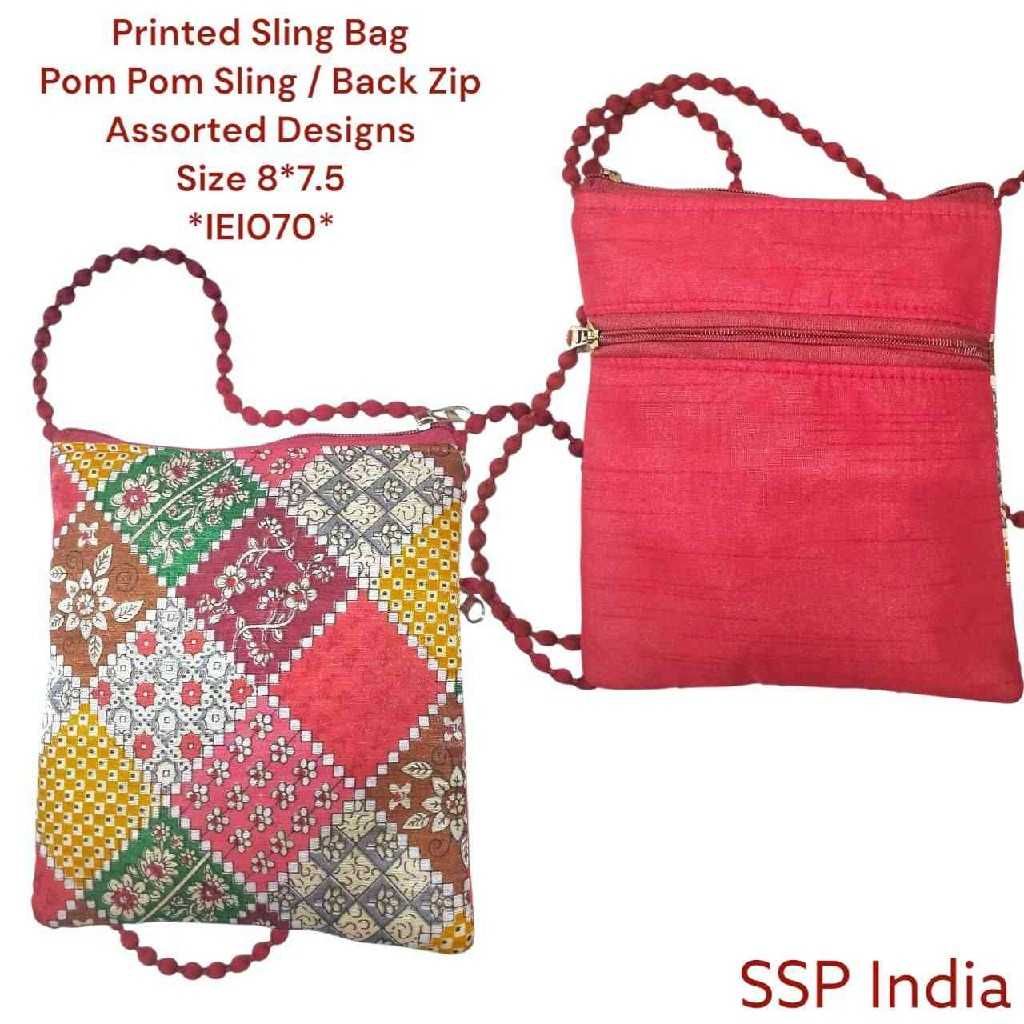 SHREE SHYAM PRODUCTS MULTI PRINT SILK SLING BAGS