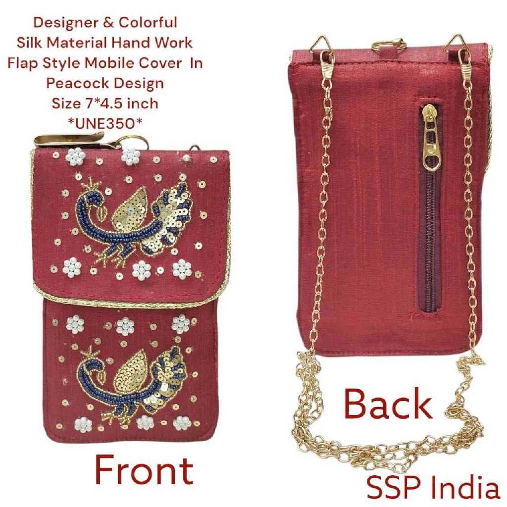 SHREE SHYAM PRODUCT PEACOCK DESIGN HAND WORK MOBILE COVER