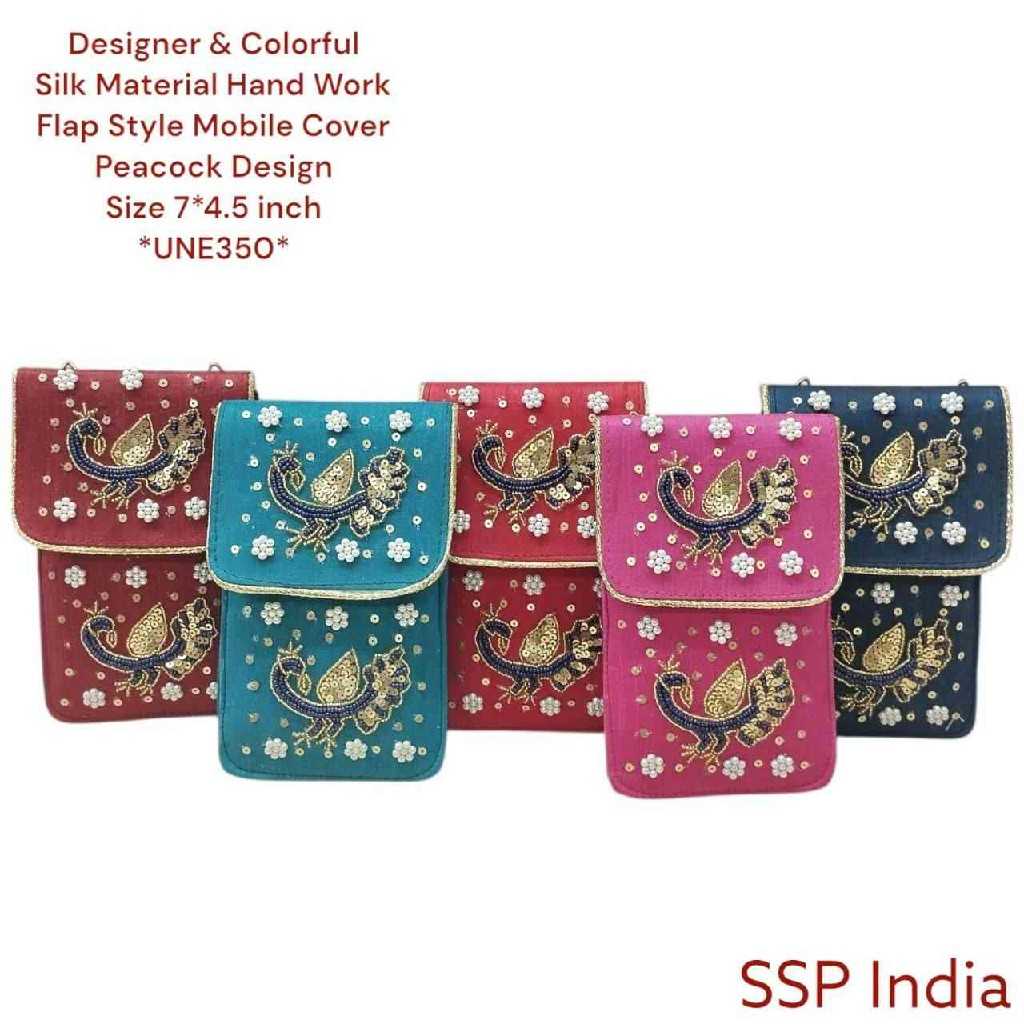 SHREE SHYAM PRODUCT PEACOCK DESIGN HAND WORK MOBILE COVER