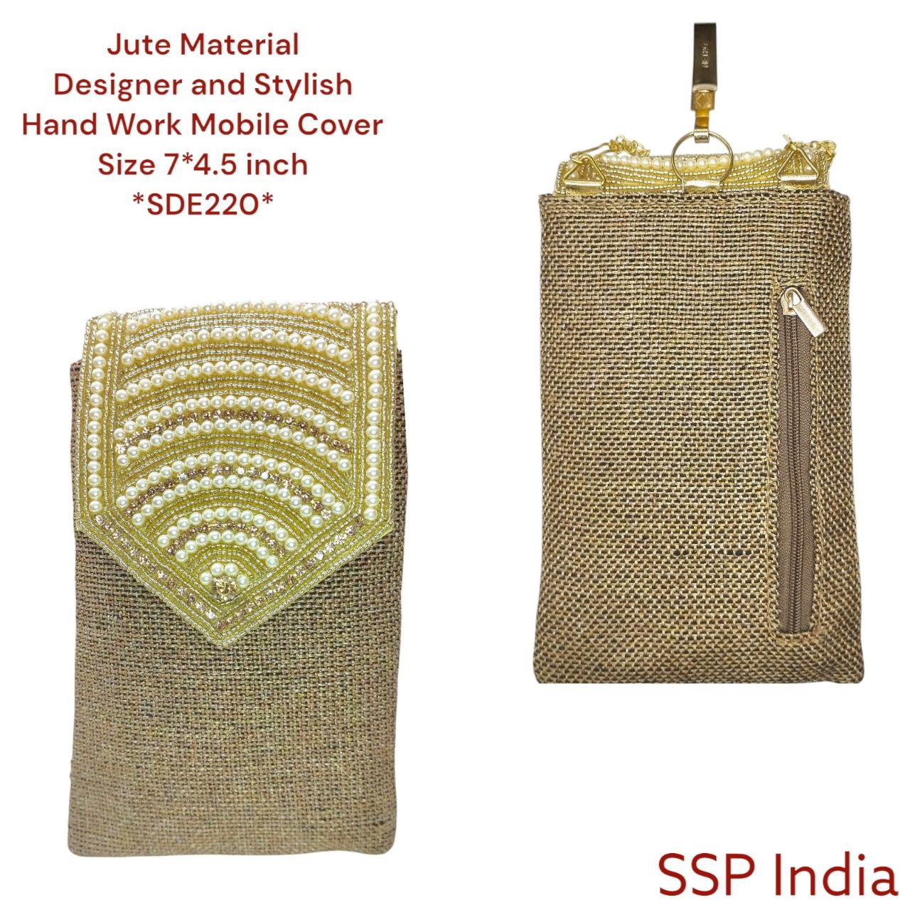 SHREE SHYAM PRODUCTS HAND WORK JUTE MOBILE COVER