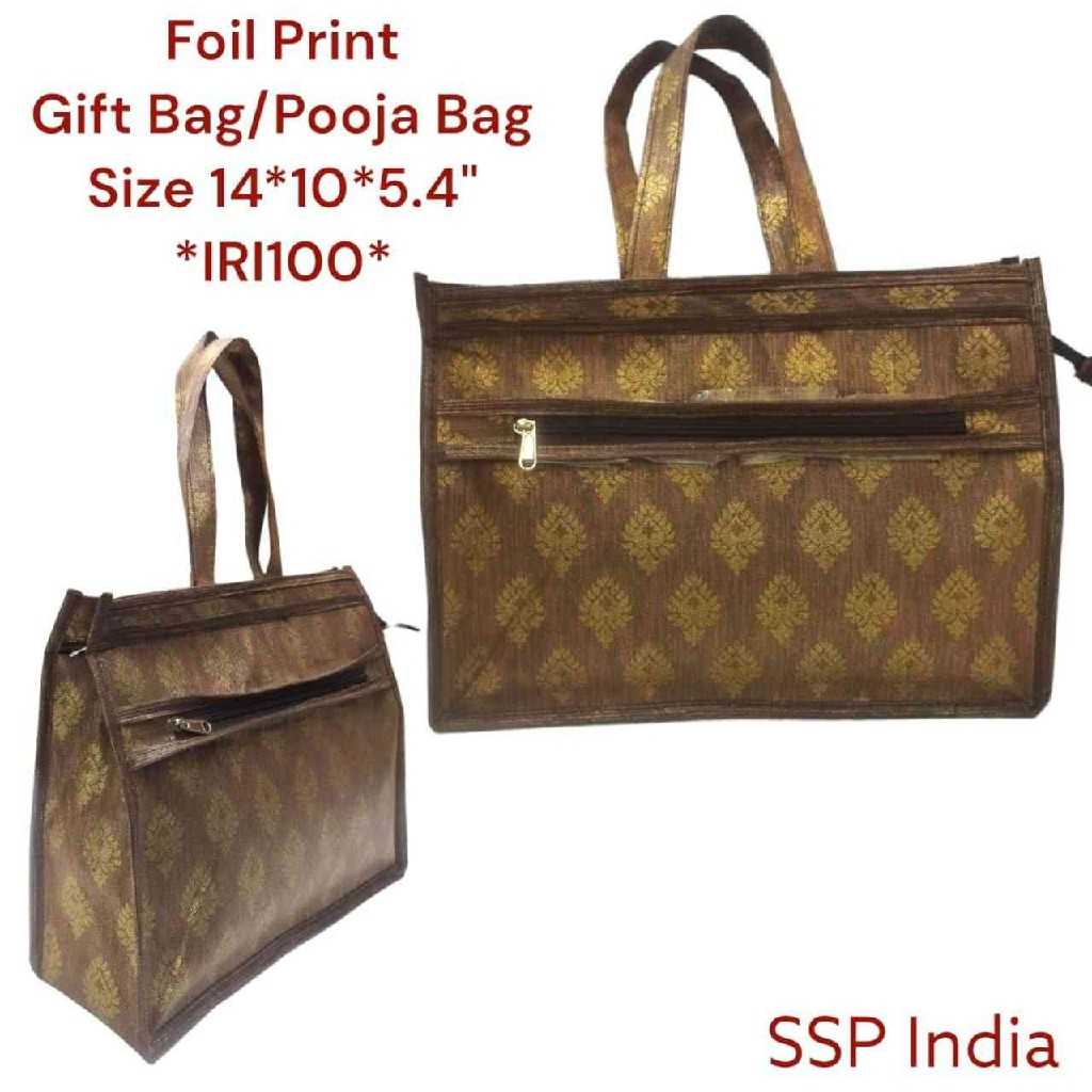 SHREE SHYAM PRODUCTS BROWN FOIL PRINT GIFT BAGS