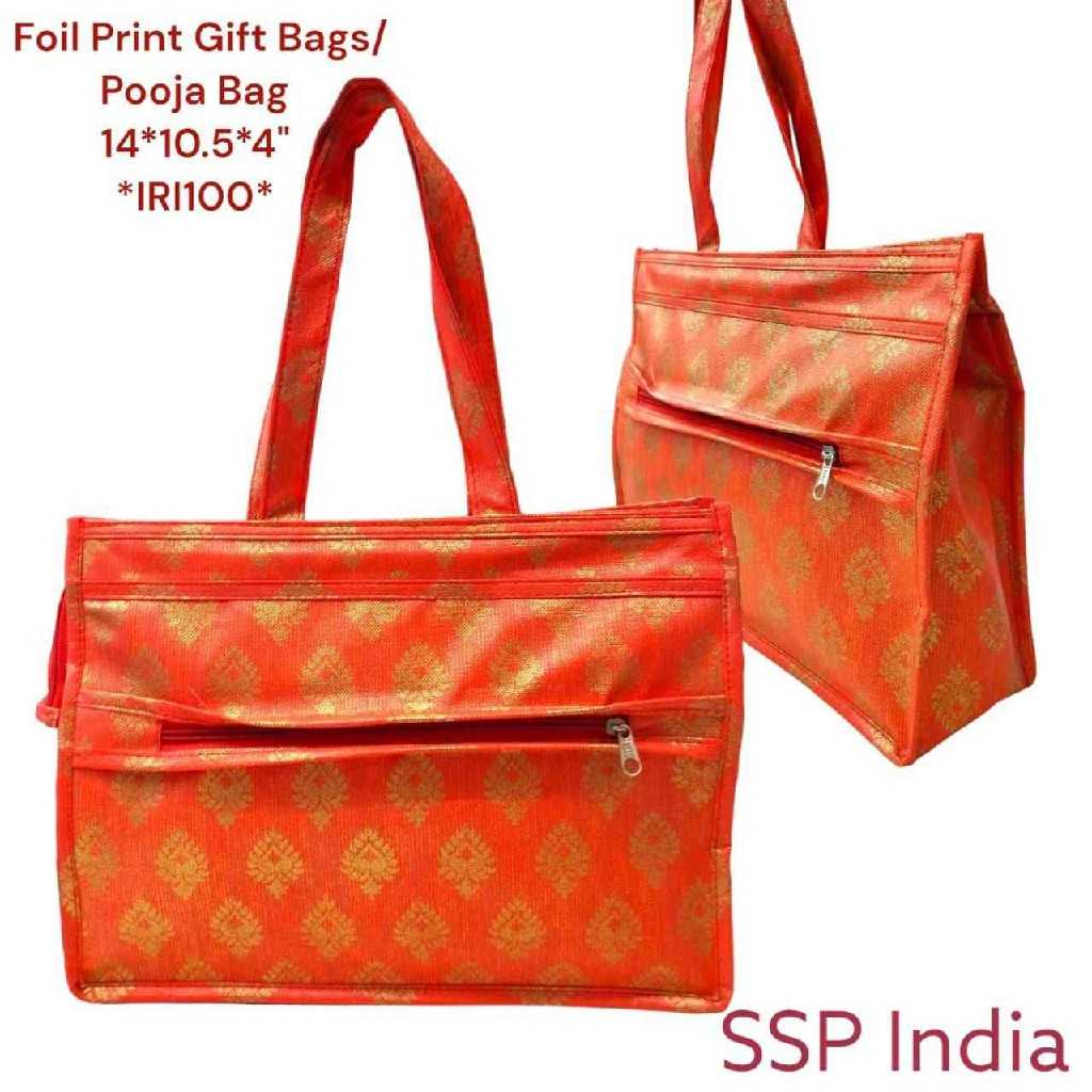 SHREE SHYAM PRODUCTS BROWN FOIL PRINT GIFT BAGS