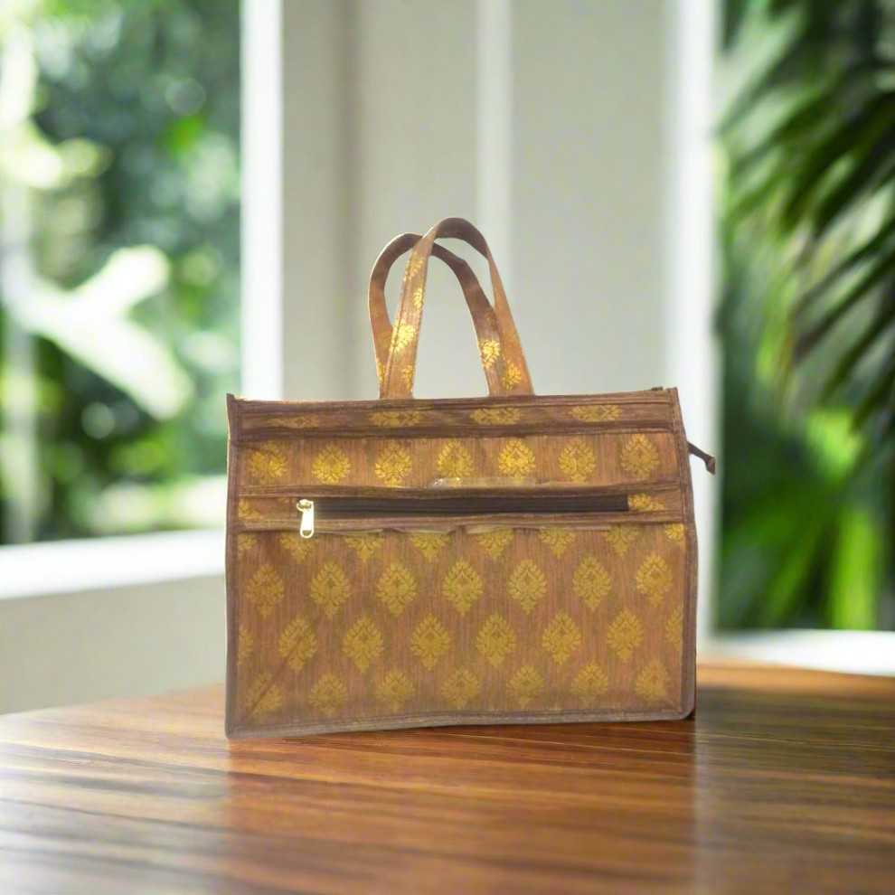 SHREE SHYAM PRODUCTS BROWN FOIL PRINT GIFT BAGS
