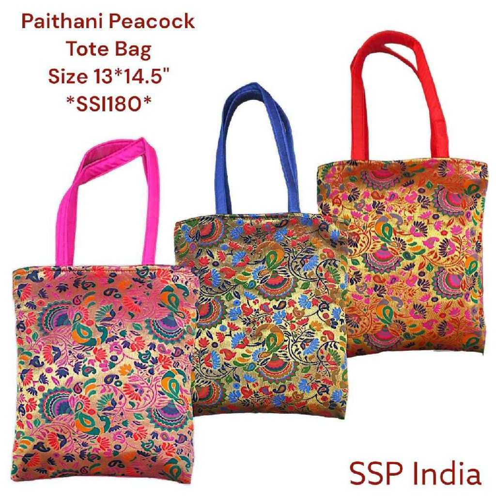 SHREE SHYAM PRODUCTS PAITHANI DESIGN TOTE BAGS