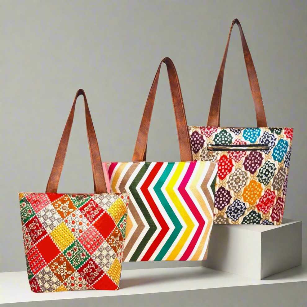SHREE SHYAM PRODUCTS MULTI PRINT INDO WESTERN HAND BAGS