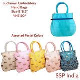 SHREE SHYAM PRODUCTS SILK FABRIC MATKI SHAPE EMBROIDERY HANDBAG