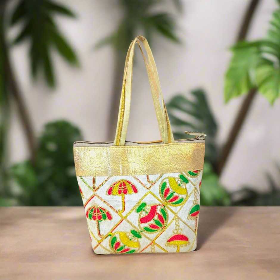 SHREE SHYAM PRODUCTS SILK EMBROIDERY GIFT HANDBAG