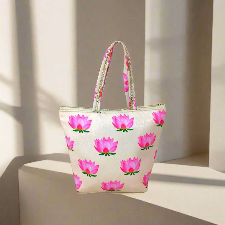 SHREE SHYAM PRODUCTS MINI LOTUS PRINT HANDBAG